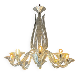 Colourless Venetian glass lustre from Murano circa 1930