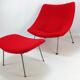 Oyster chair with ottoman by Pierre Paulin for Artifort, 1965