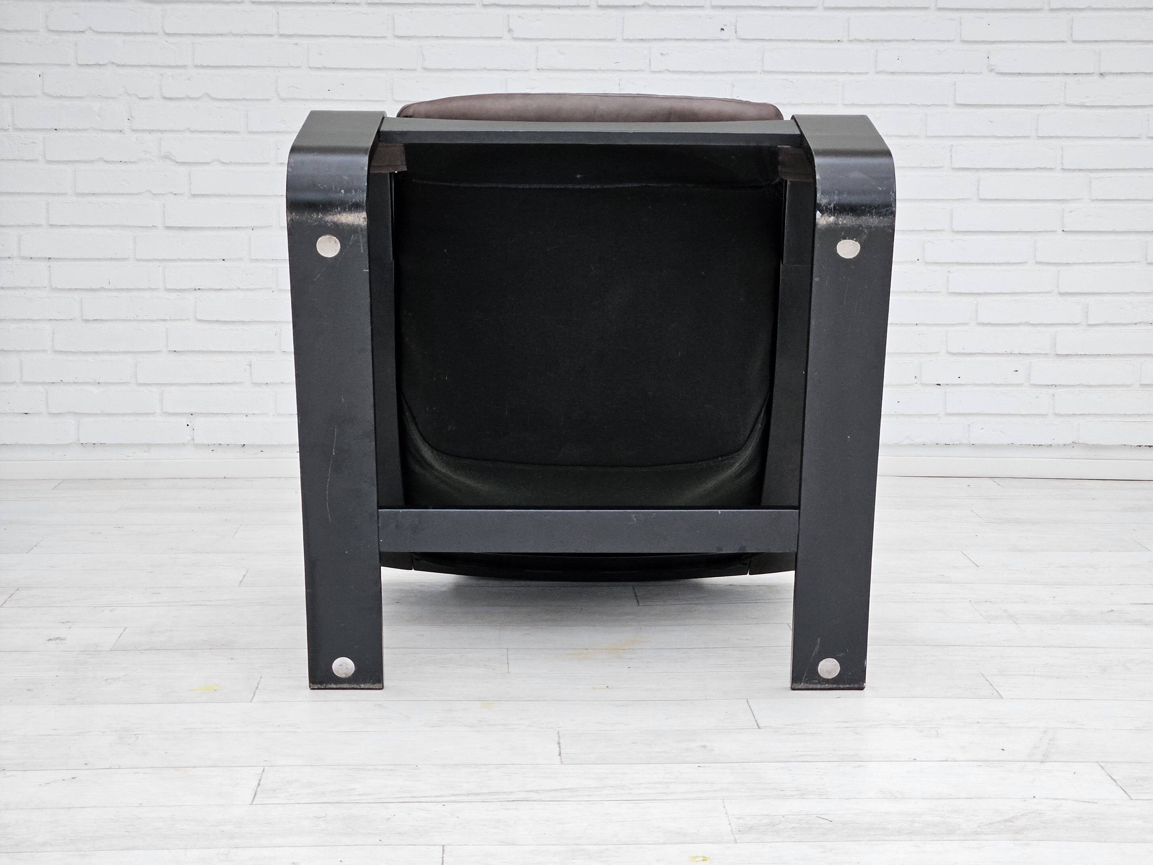 Chaise longue kroken, années 1970, design suédois par ake fribyter pour nelo, état d'origine.