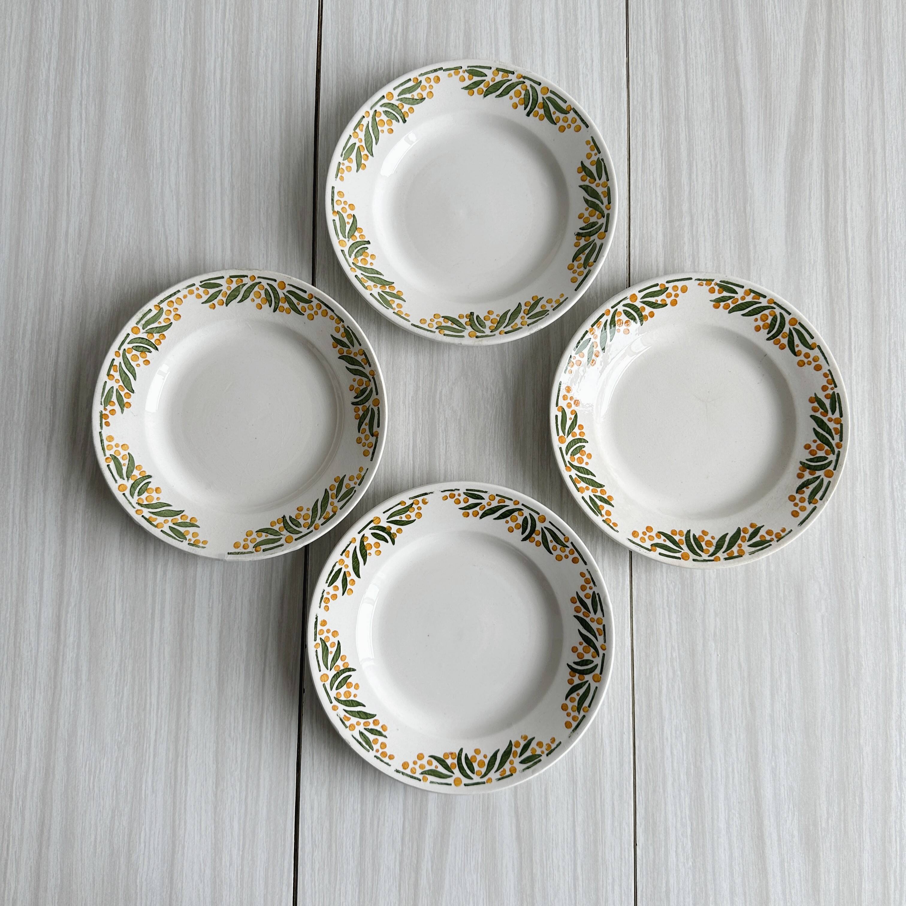 4 ironstone dessert plates