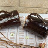 Set of 2 pitchers with enamelled sandstone spout, 50s