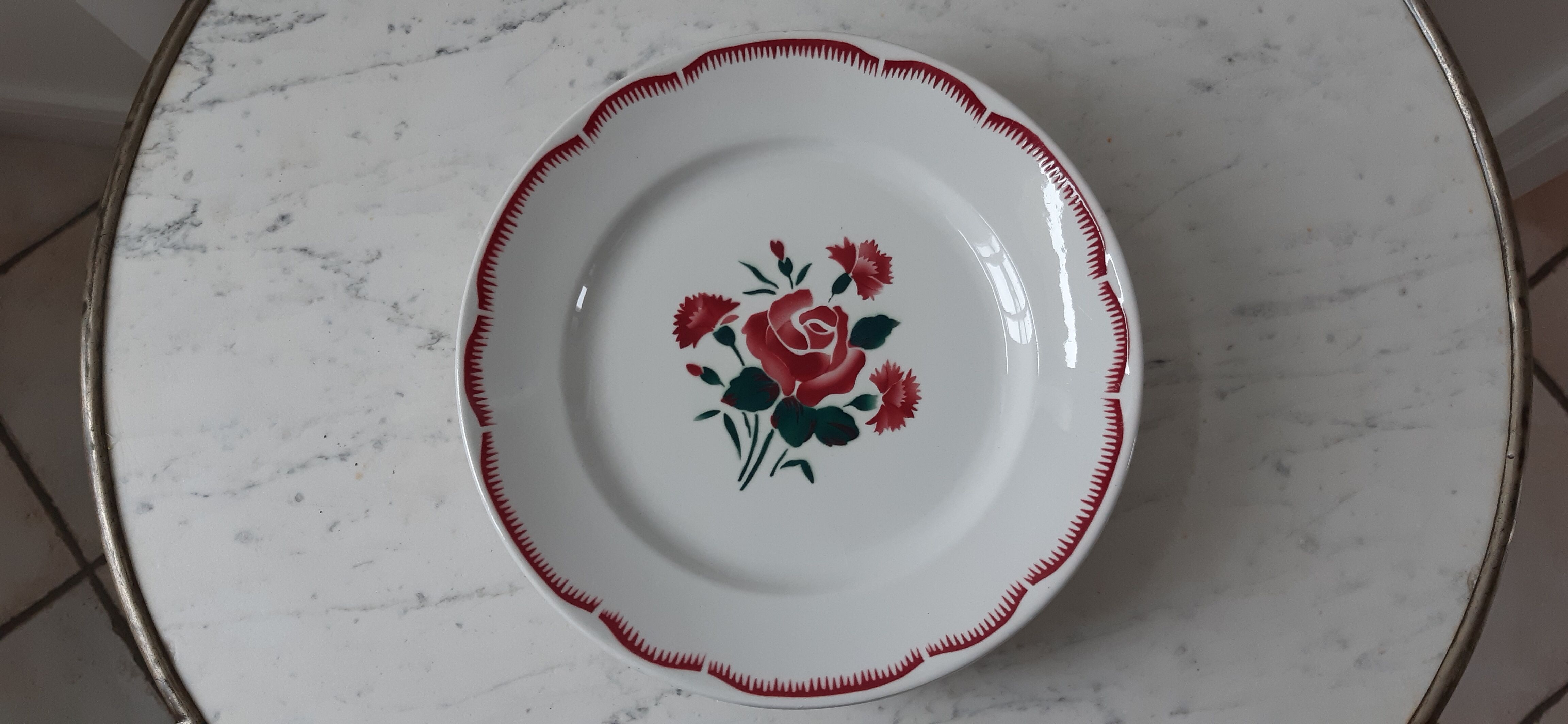 Set of 6 flat plates Badonviller 30s
