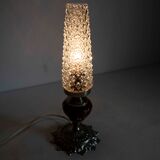 Table or bedside lamp of 1960 ceramic silvered metal glass