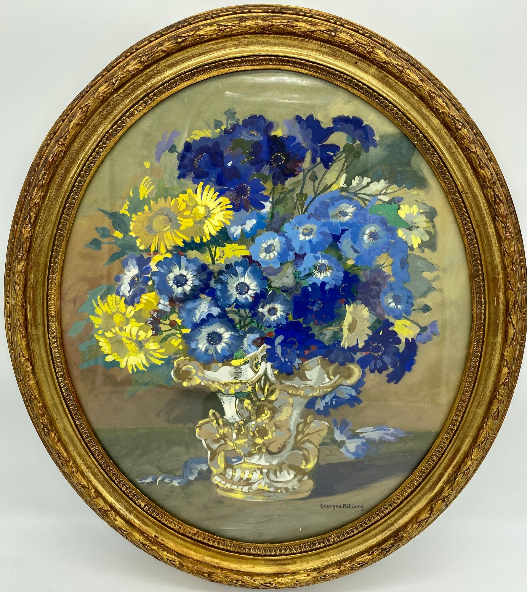 Still life with flowers by Georges Ritleng (1875-1972)