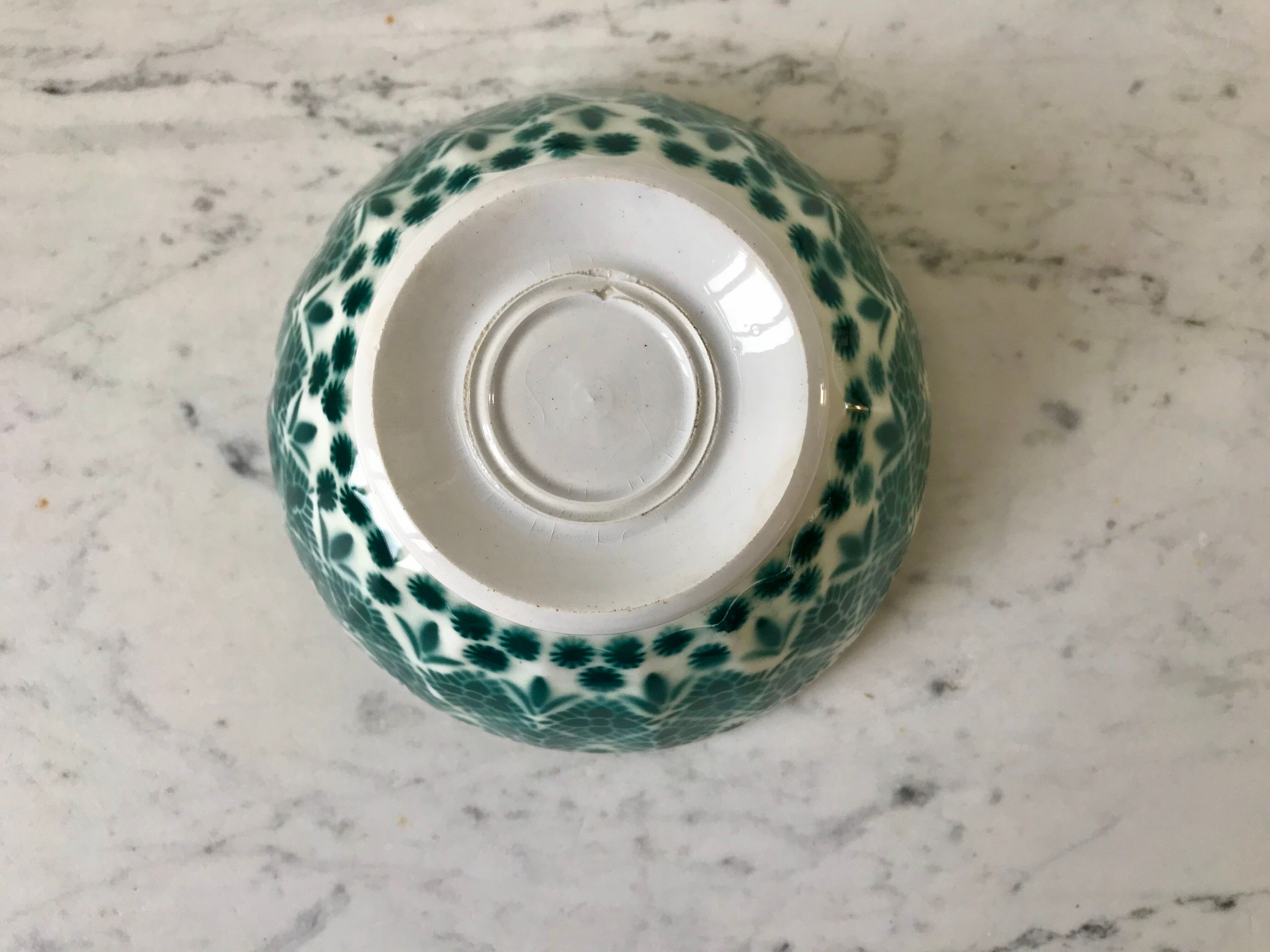 Bols en Terre de Fer bleu et vert fin XIXème