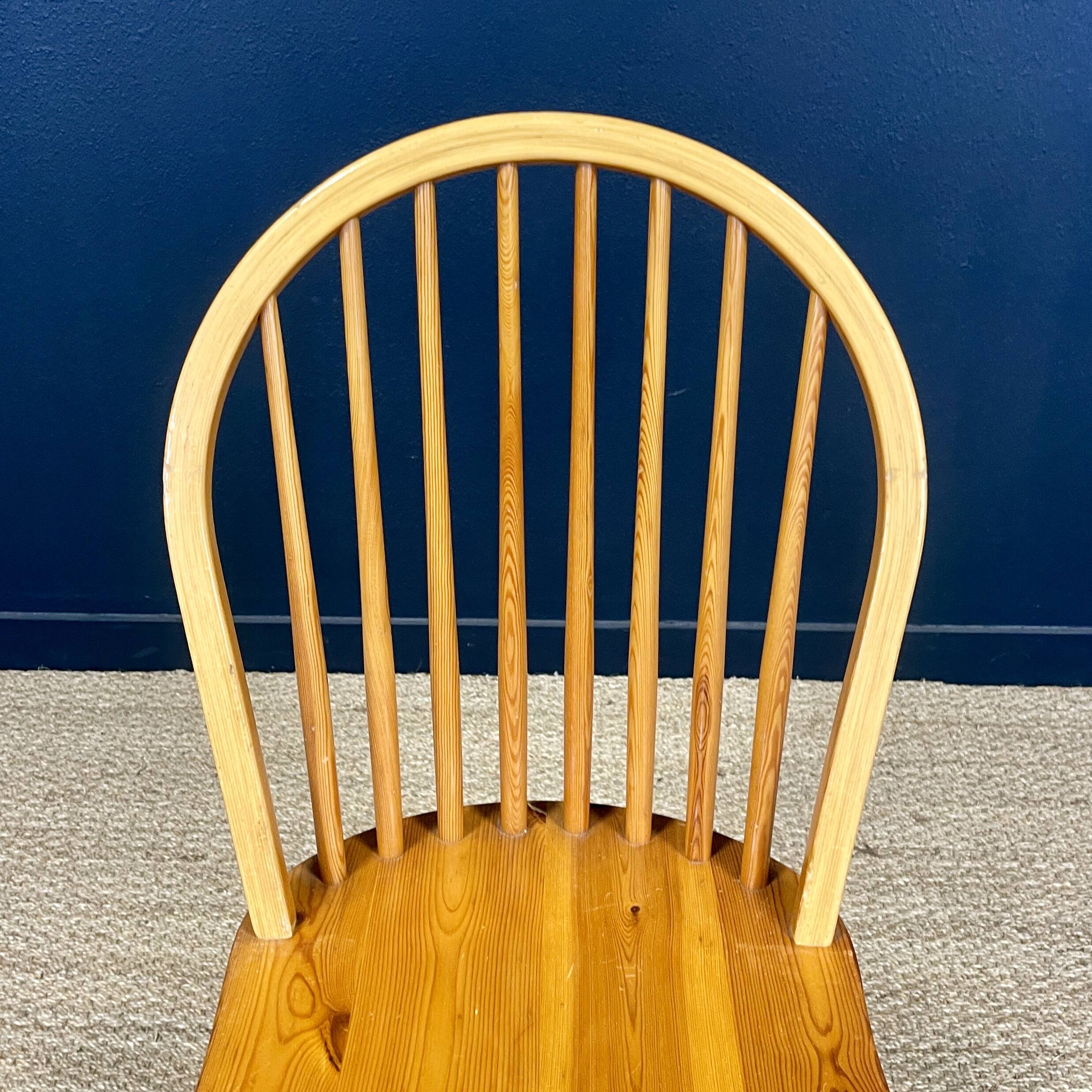 Set of 6 solid pine chairs from the 80s