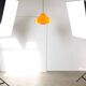 Mid-Century Italian Orange Glass & Brass Pendant Lamp