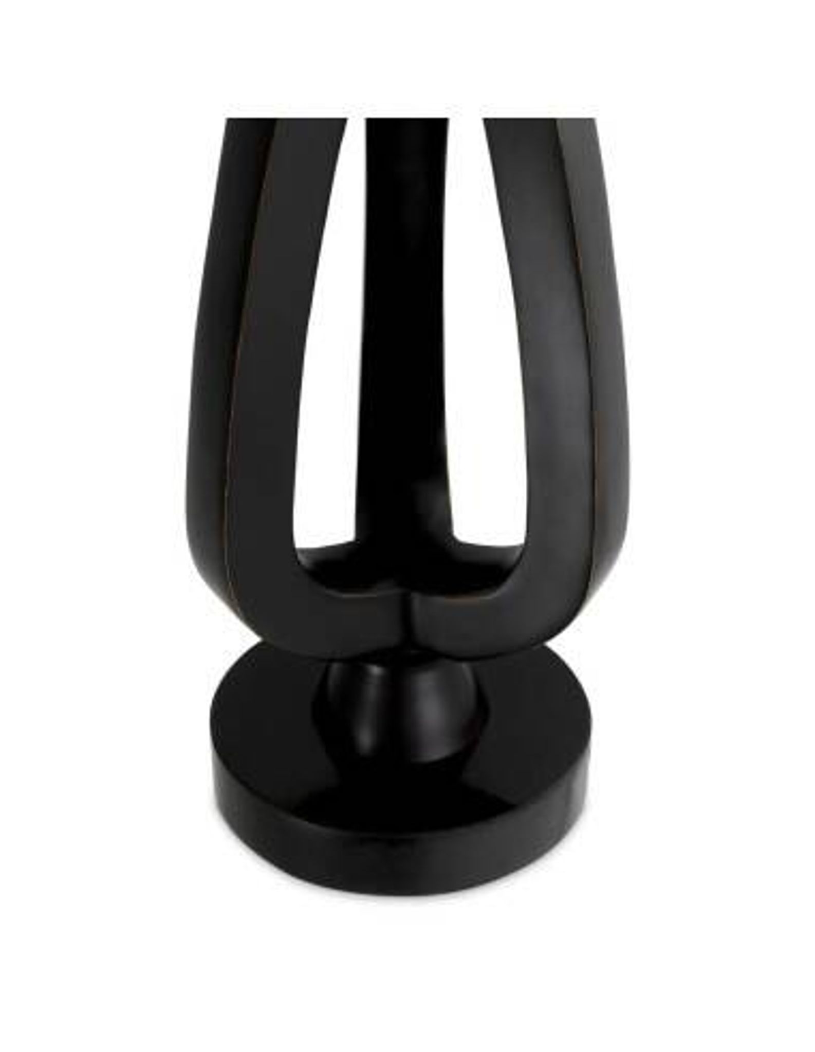 Pair of table lamps in patinated bronze with black granite bases