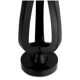 Pair of table lamps in patinated bronze with black granite bases