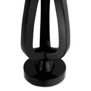 Pair of table lamps in patinated bronze with black granite bases