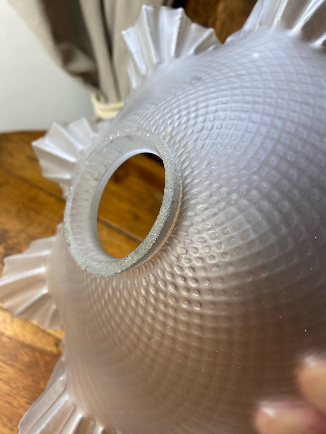 Serrated glass light fixture, 1930