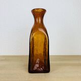 Vintage amber Biot bubbled glass vase