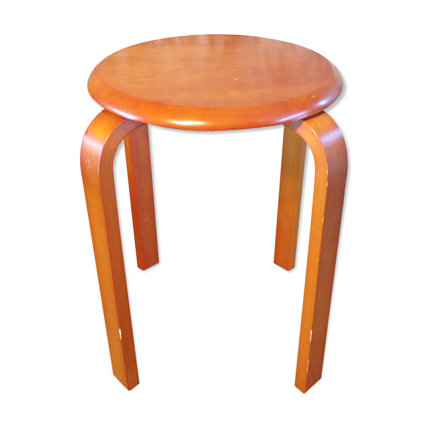 Stool 1980 in arched wood