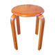 Tabouret 1980 en bois cintré