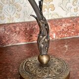 Lampe tulipe - Verrerie Schneider - verre marmoréen et laiton - années 20/30