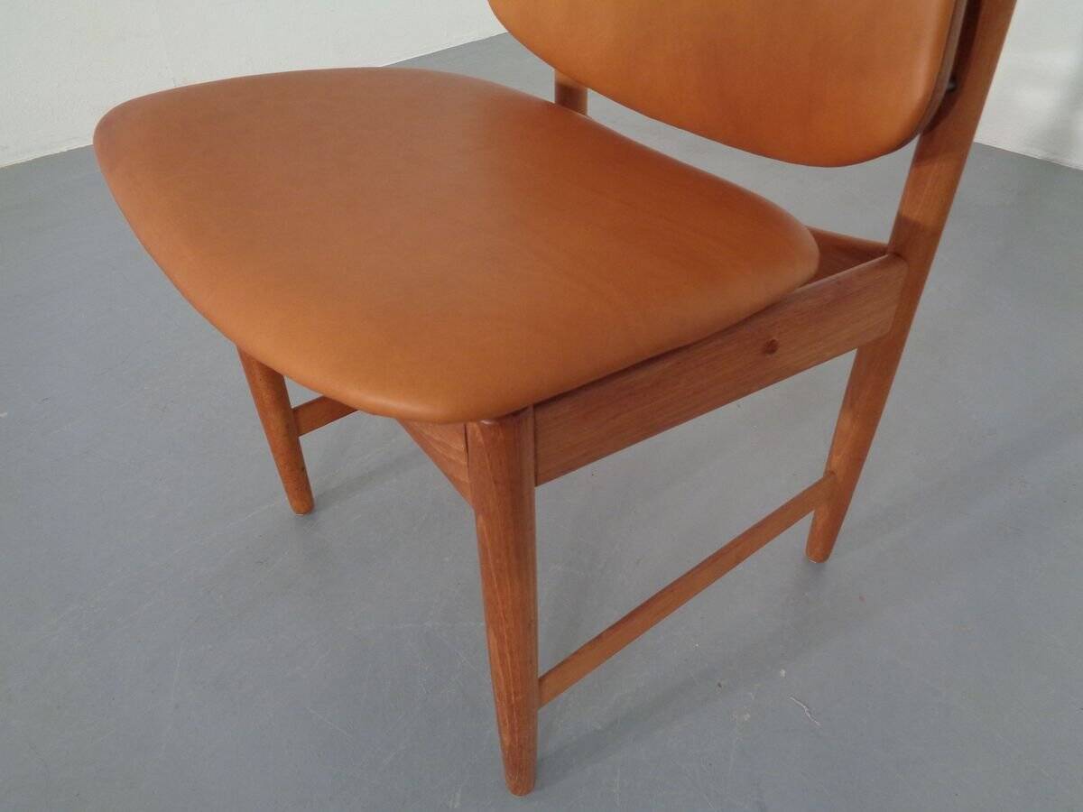 Teak and brass side chair by Arne Hovmand-Olsen for Mogens Kold, 1950s