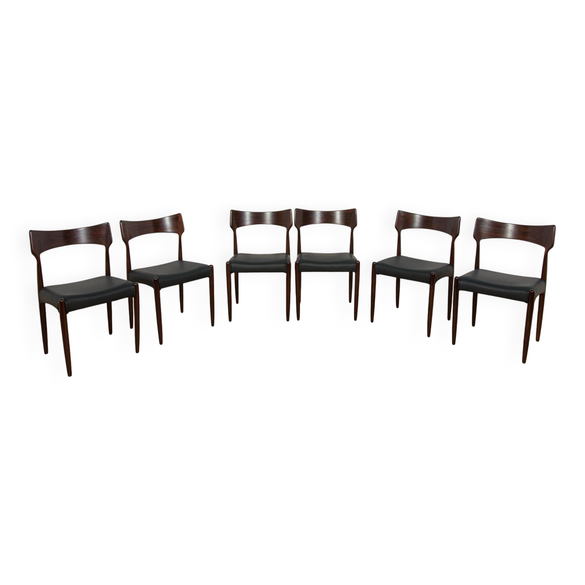 Mid Century Rosewood Dining Chairs from Bernhard Pedersen & Son, 1960s, Set of 6