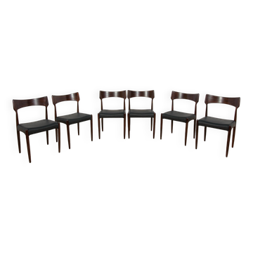 Chaises de salle à manger en palissandre du milieu du siècle de Bernhard Pedersen & Son, années 1960, lot de 6