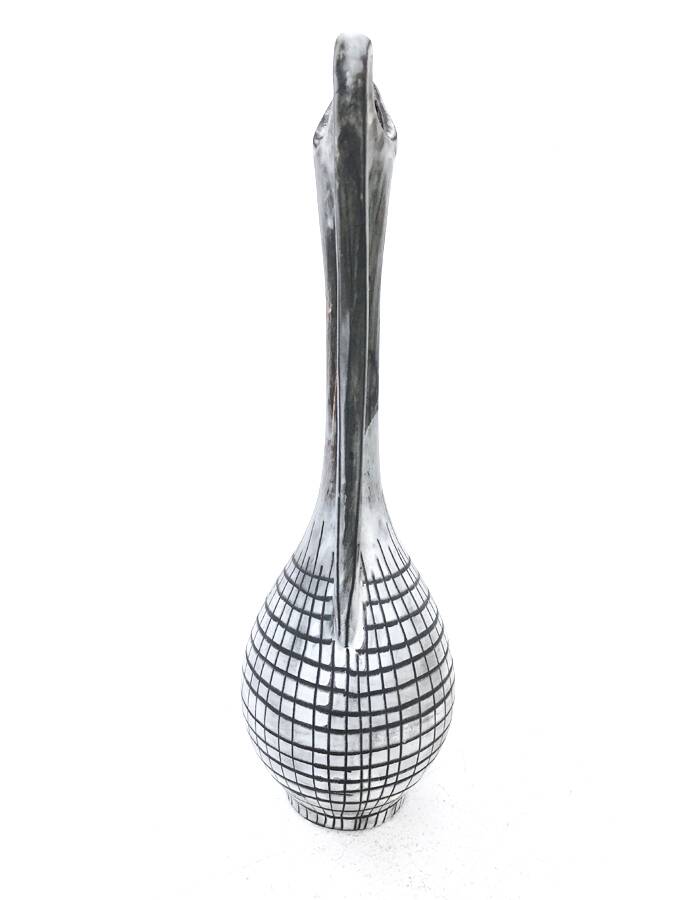 Vintage grey ceramic soliflore, 1970.