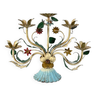 Vintage painted metal candle holder – Italy, 1950s-1960s