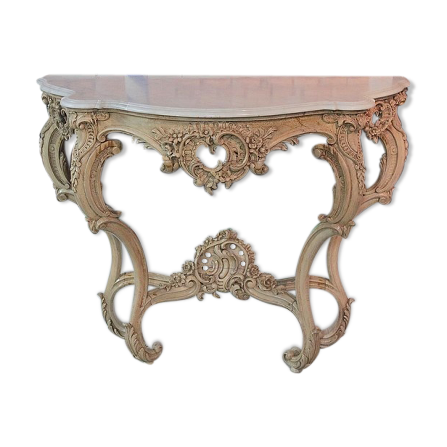 Natural wood XIX Louis XV console