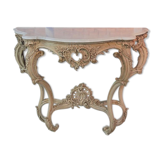 Natural wood XIX Louis XV console