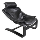 "Lounge chair 'Kroken' by Åke Fribyter for Roche Bobois — Black leather"