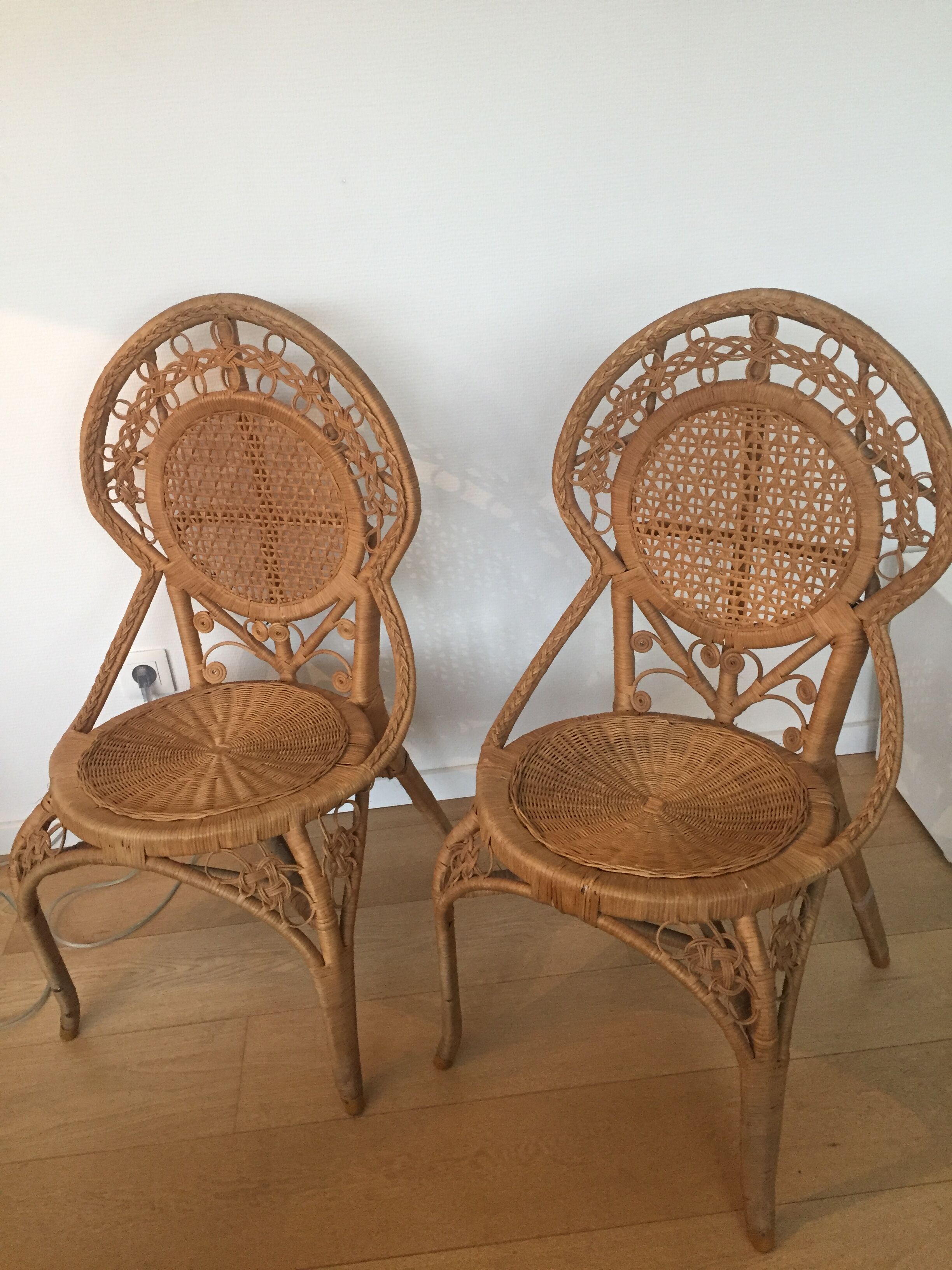 Rattan chair peacock