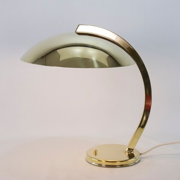 Brass desk lamp, bauhaus design by Egon Hillebrand for Hillebrand, 1930-40.