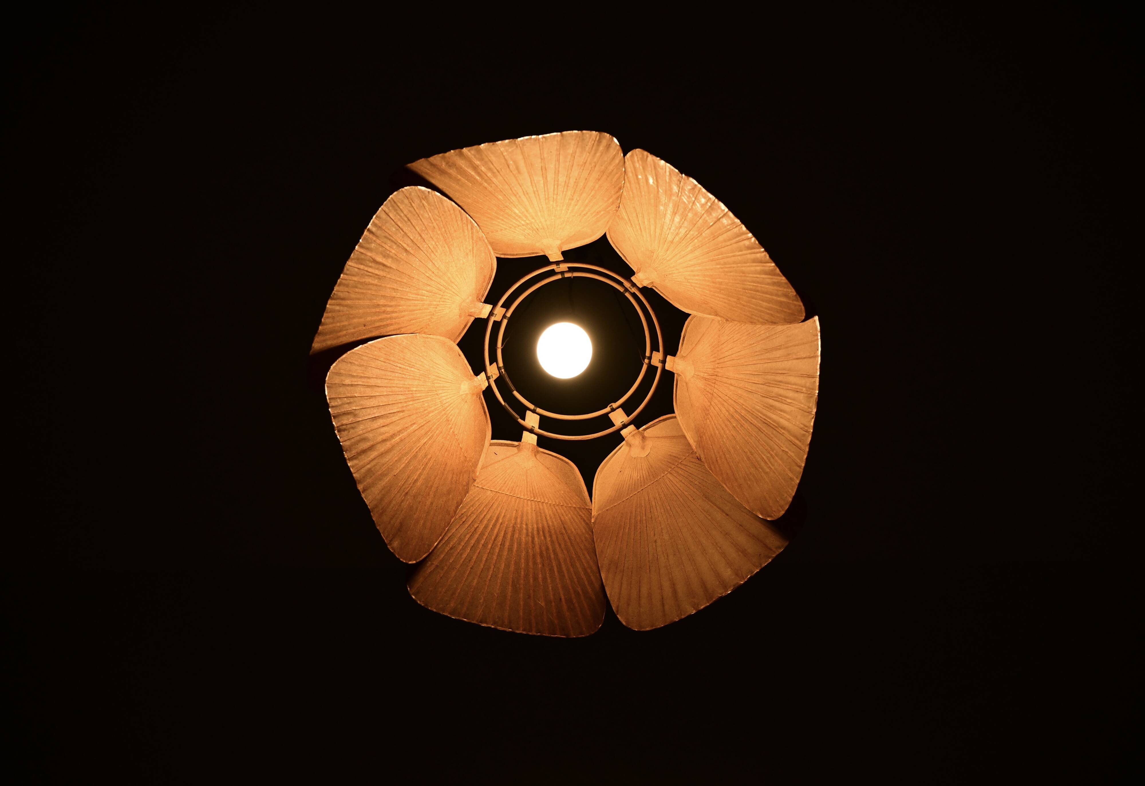 "Shichi" Uchiwa chandelier by Ingo Maurer for Design M, 1970s