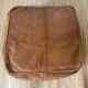 Pouf en cuir vintage carré
