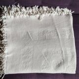 Bedspread in woven white cotton, double bed