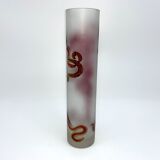 Vase glass scroll painted and gilded floral decoration art nouveau inspiration