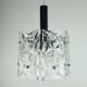vintage PENDANT LIGHT crystal glass and chrome 14 glass prisms 1960s