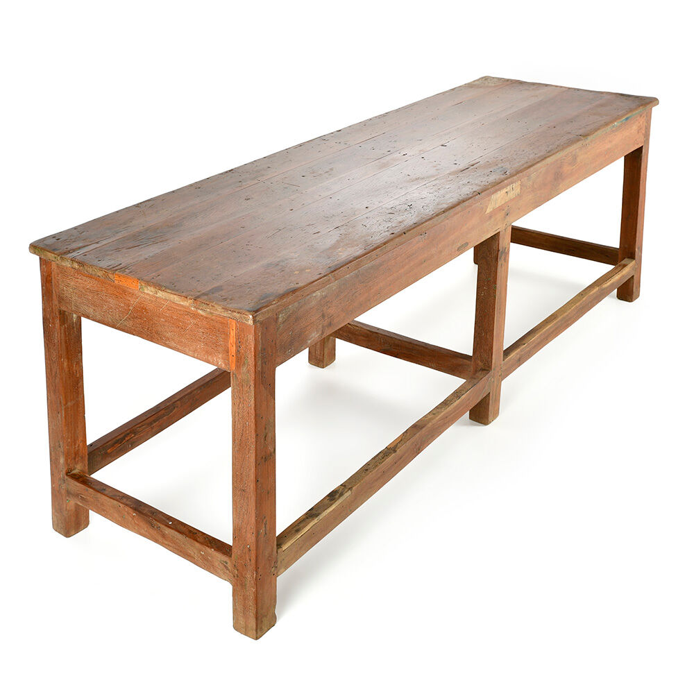 Large solid wood work table (245 x 80 x 90cm)