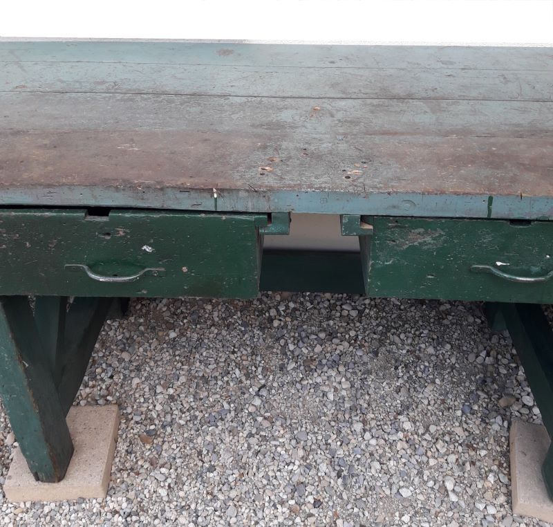 Établi industriel d'atelier 4m ancien