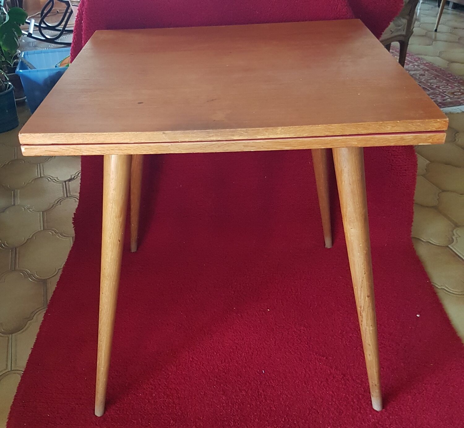 Table d'appoint vintage pieds compas scandinave