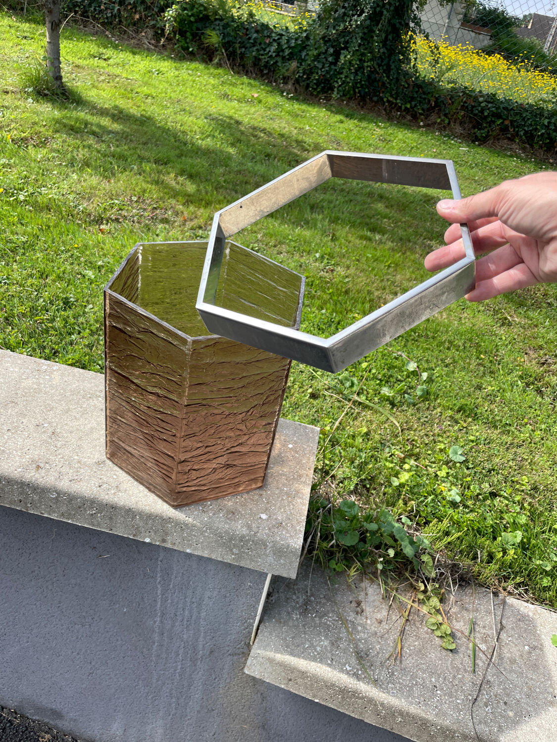 Plexiglas office basket 1970