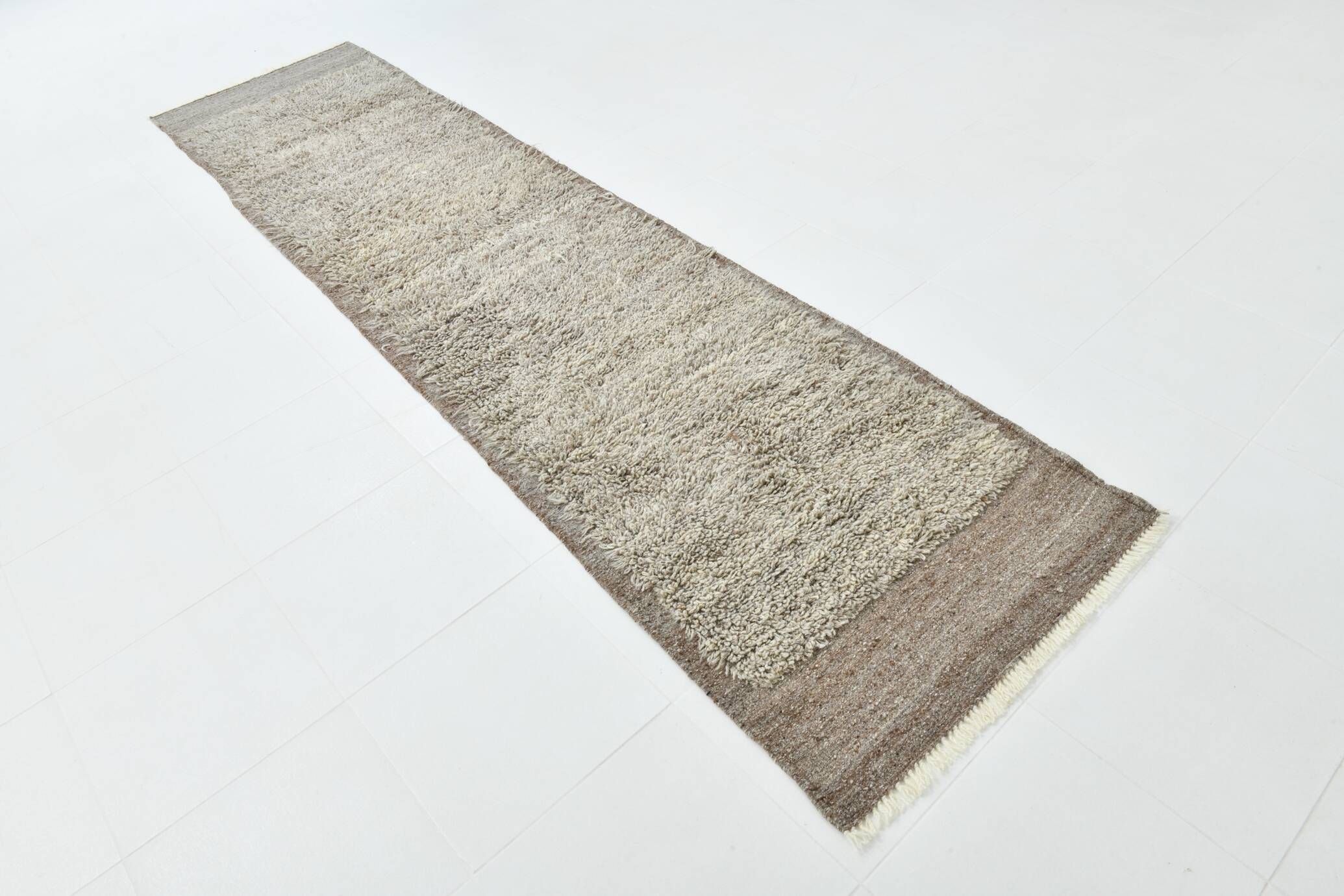 3x12 Pastel Brown Oushak Runner Rug, 84x350Cm