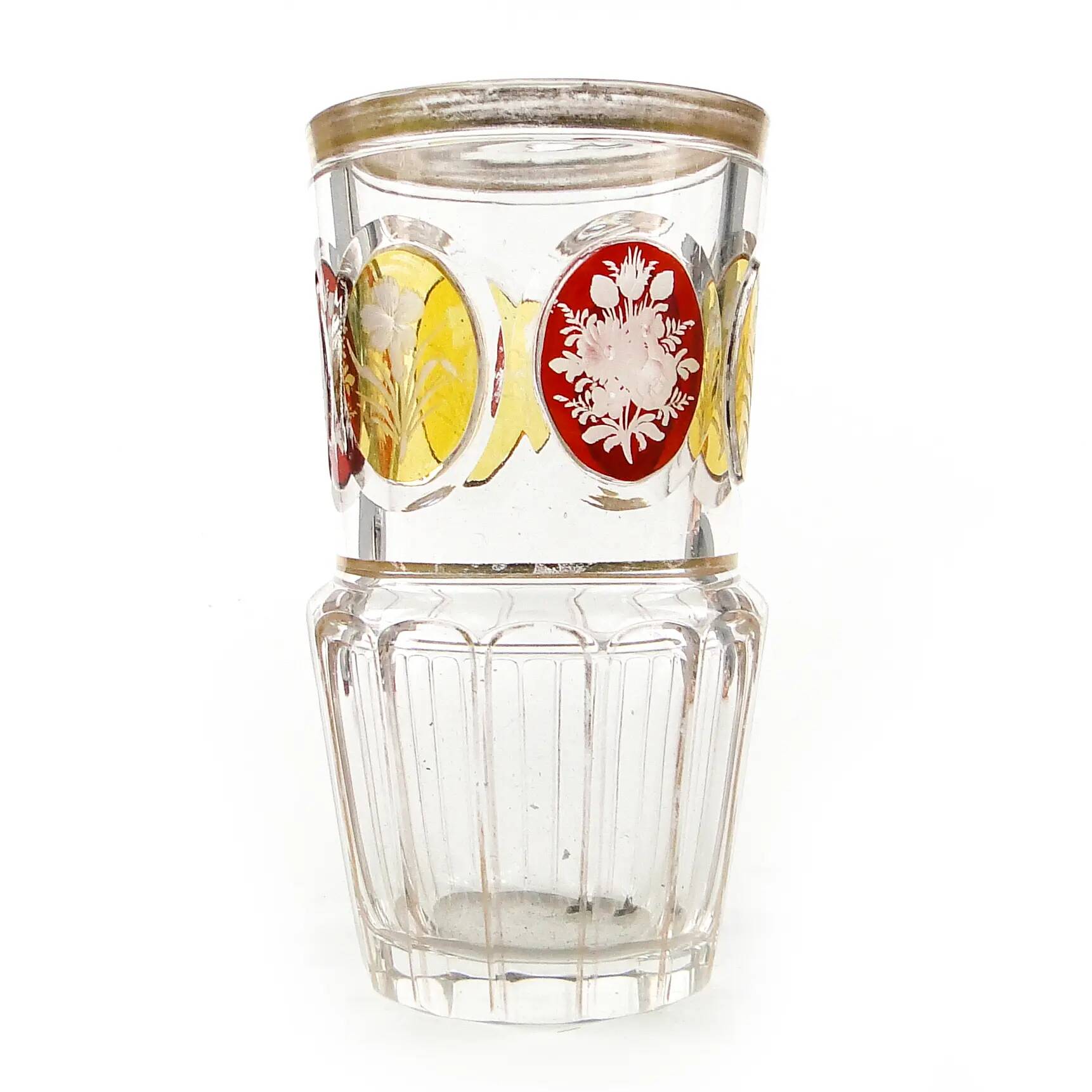 Verre Biedermeier, cristal, Bohême, République tchèque, 19e siècle