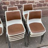 Suite de 4 chaises design de salle de spectacle Allibert 1970