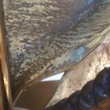 Bronze and brass water lily lamp signed