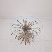Hollywood Regency Gilded Coco Chanel Style Sheaf of Wheat Coffee Table, 197