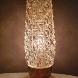 Art Deco France bedside lamp, brass with glass shade, '30s