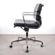 Charles & Ray Eames EA217 Office Chair polished aluminum and black leather