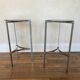 Work from the 70s, pair of chrome metal and glass sofa ends