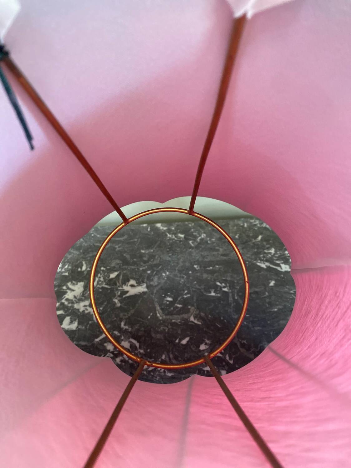 Lampshade in pinkish-burgundy fabric