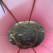 Lampshade in pinkish-burgundy fabric