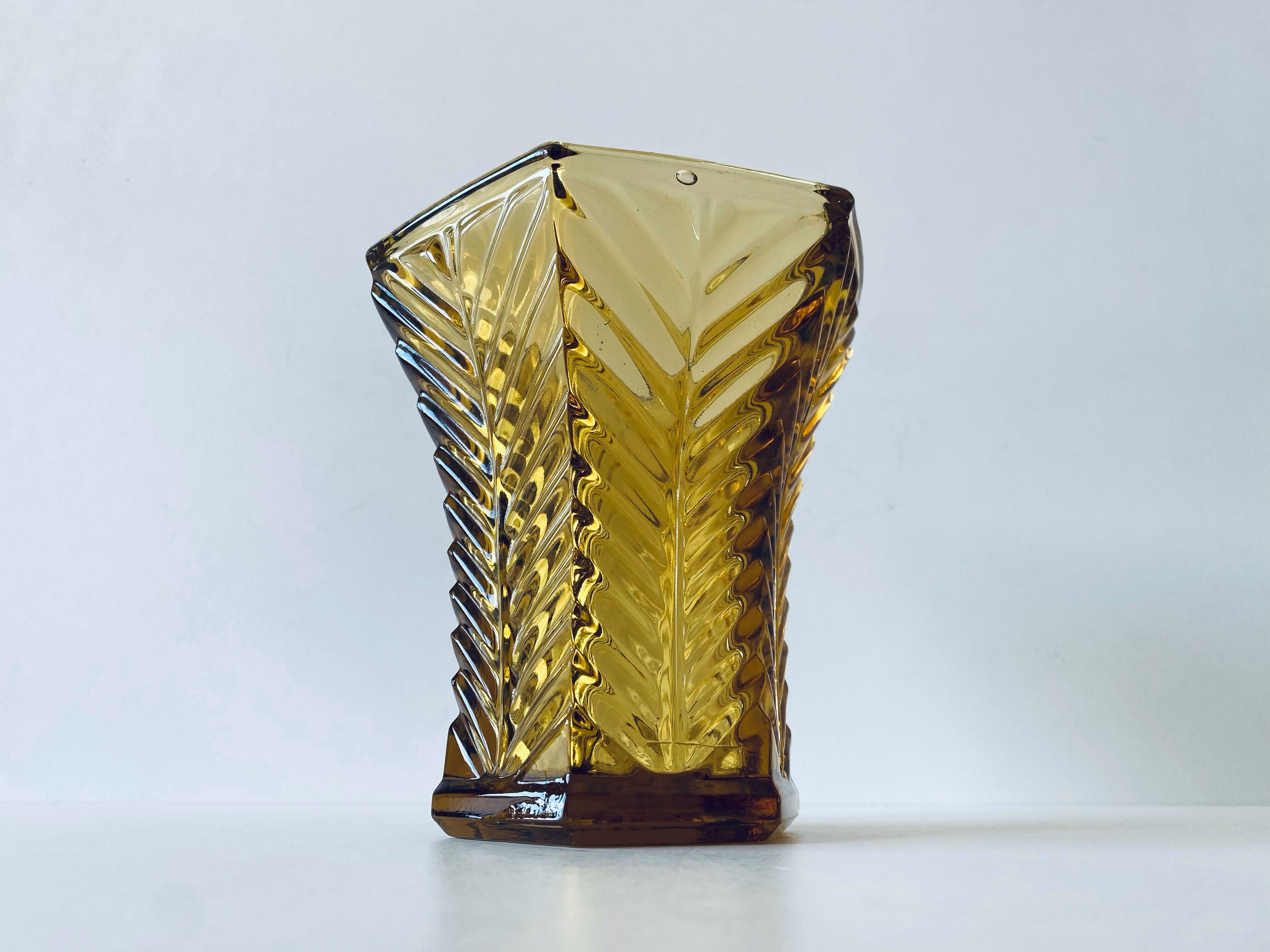 Old amber glass vase