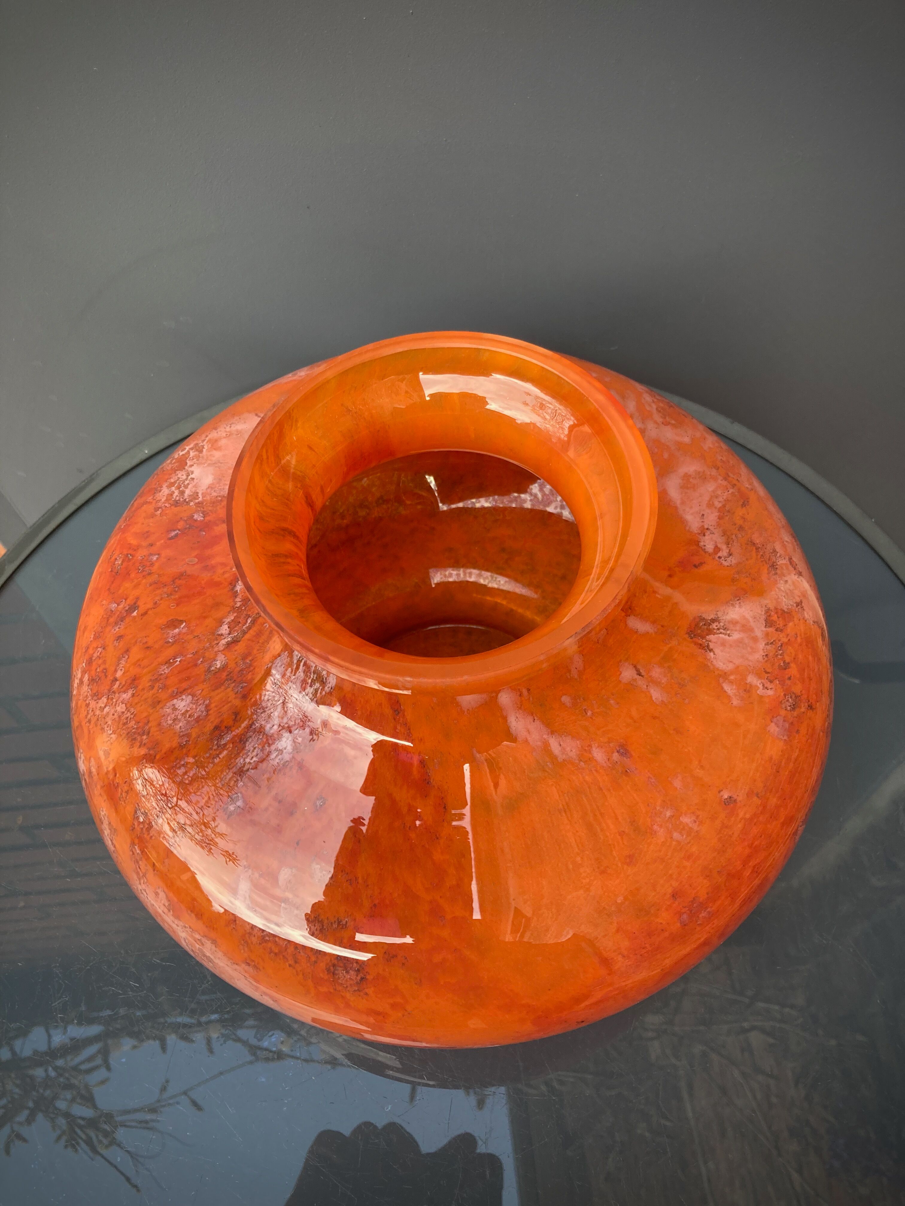 Large art-deco vase le lorrain glassware Daum Nancy 1925